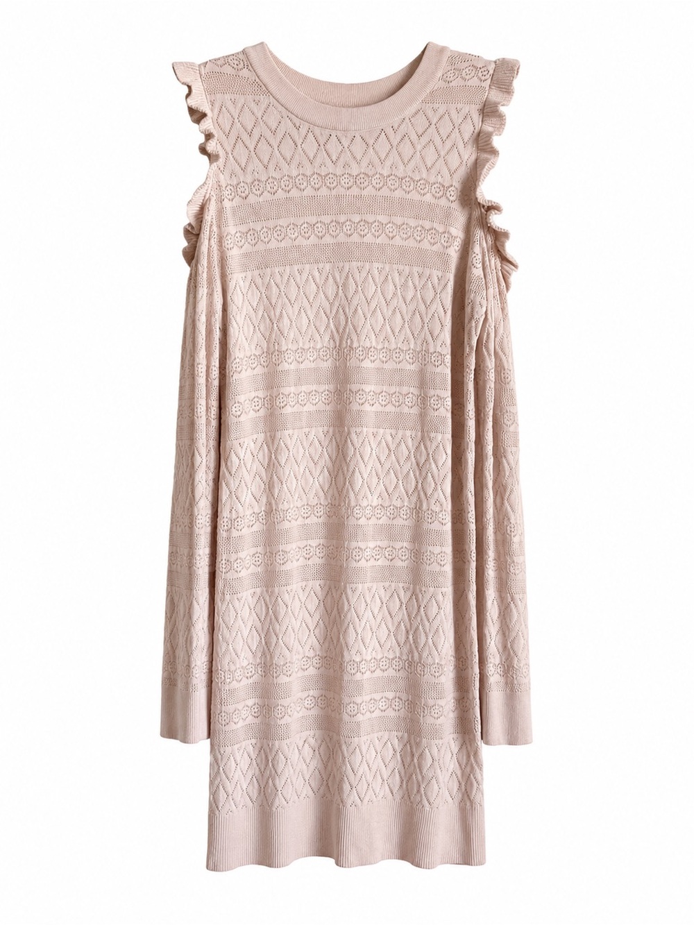Cold-Shoulder‎ Ruffle Knit Sweater - Blush - Picture 3 of 3